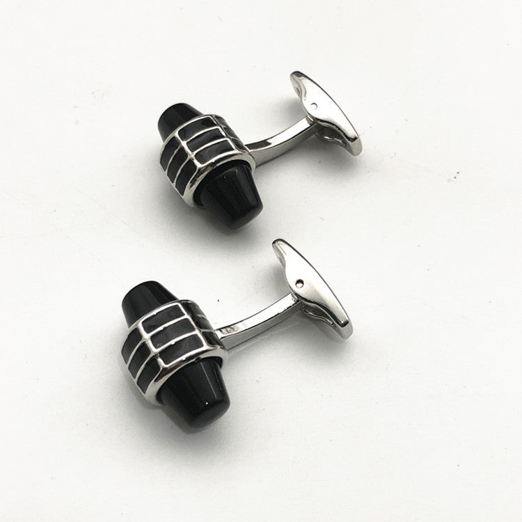 French Fashion Shirt Shirt Black Cufflinks