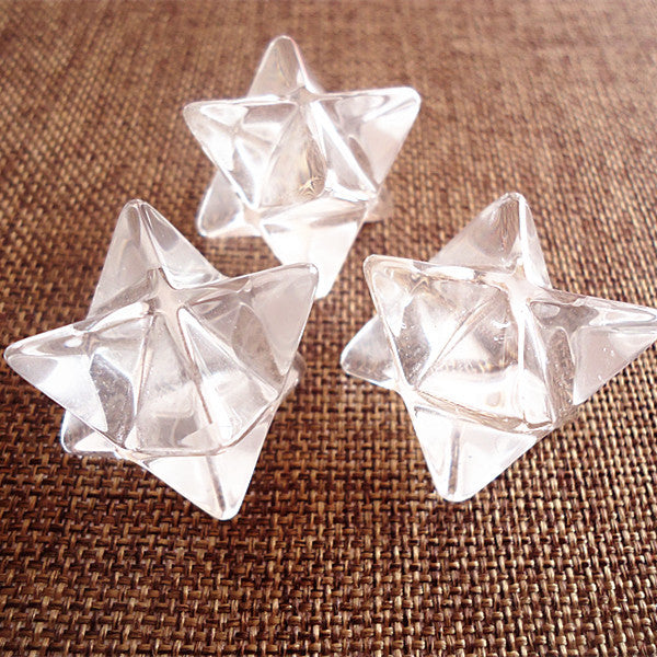 Clear Quartz Crystal Merkaba Stars