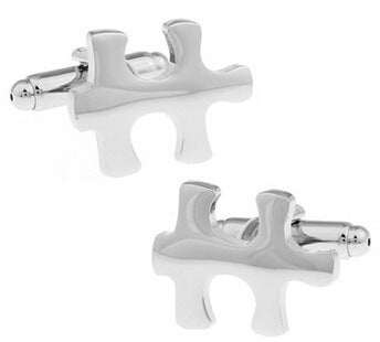Pictogram Series Silver Puzzle Cufflinks