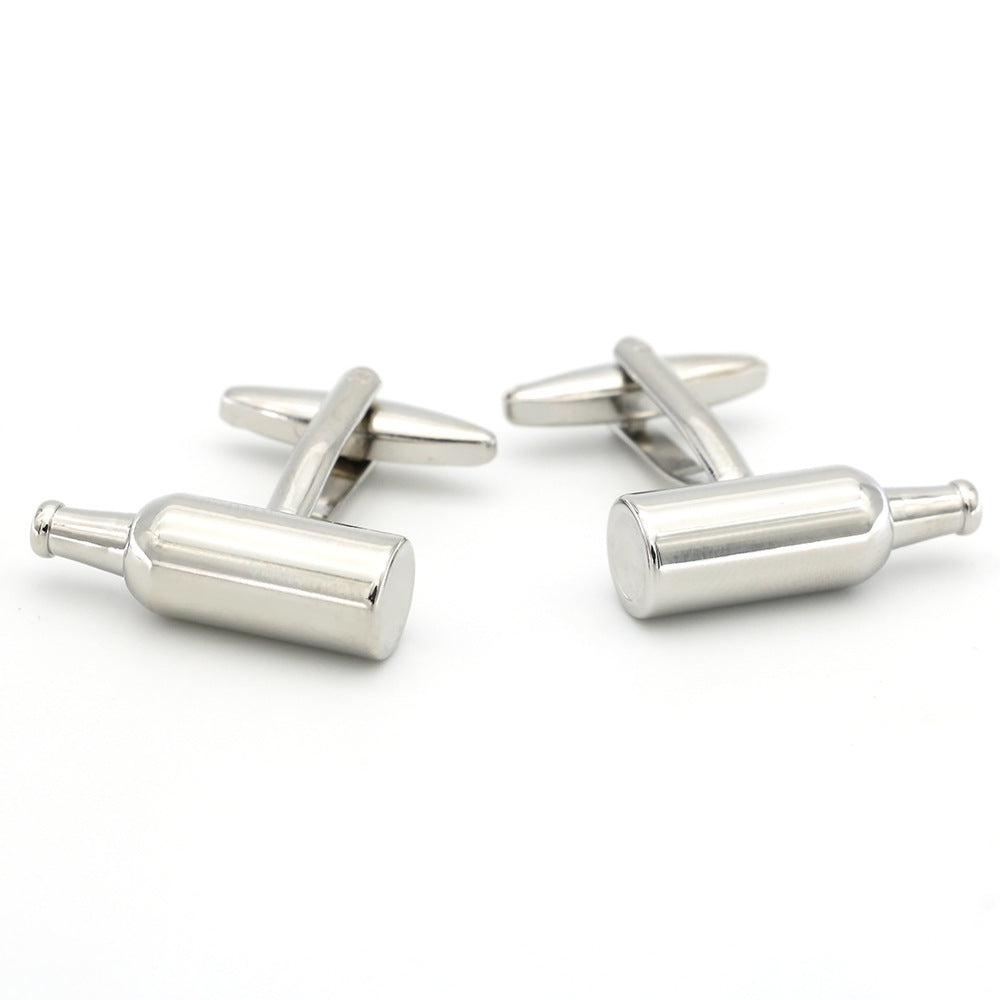 Pictogram Series Silver Wine Bottle Cufflinks