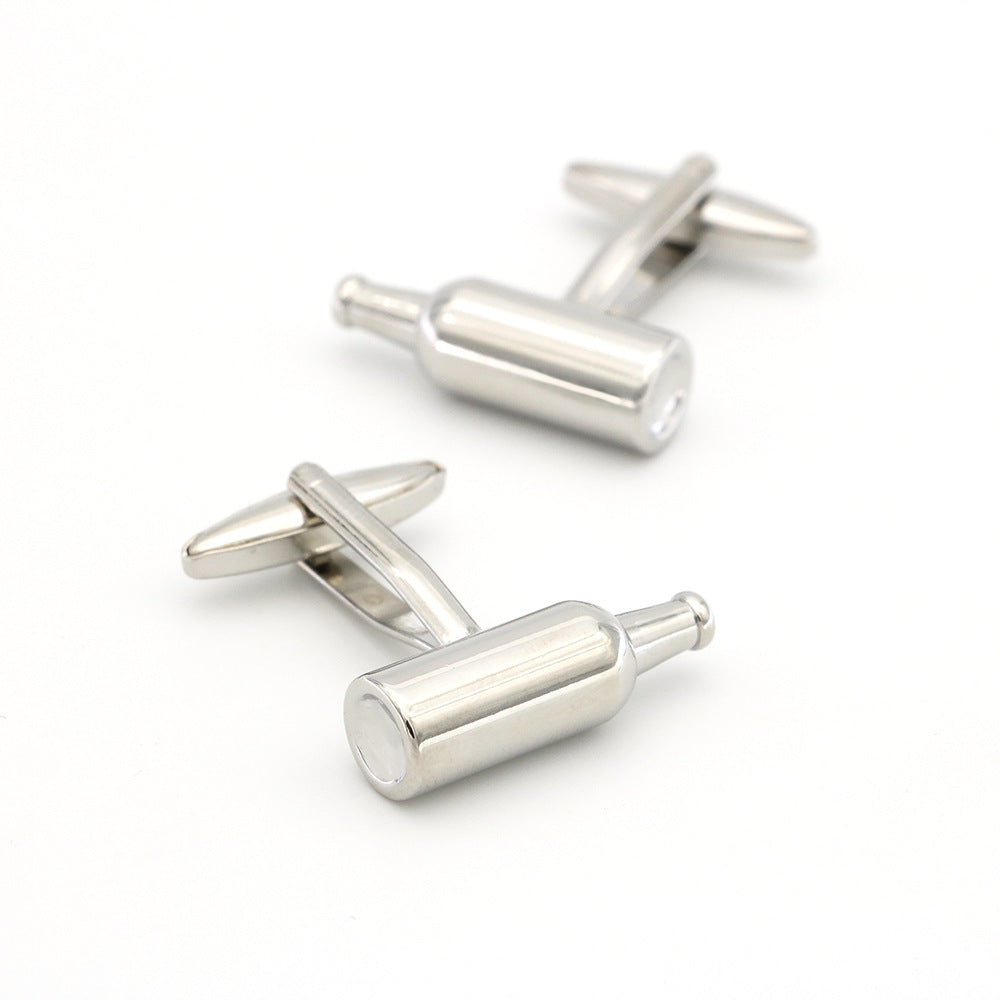 Pictogram Series Silver Wine Bottle Cufflinks