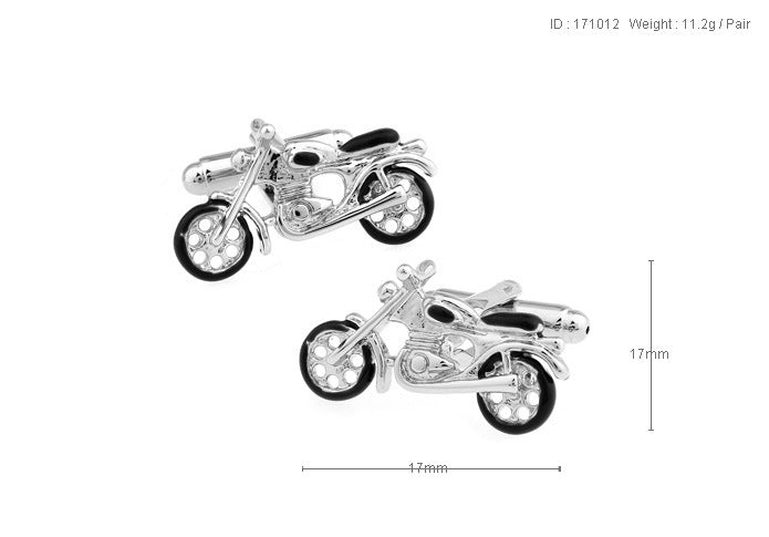 French Cufflinks Motorcycle Black Paint