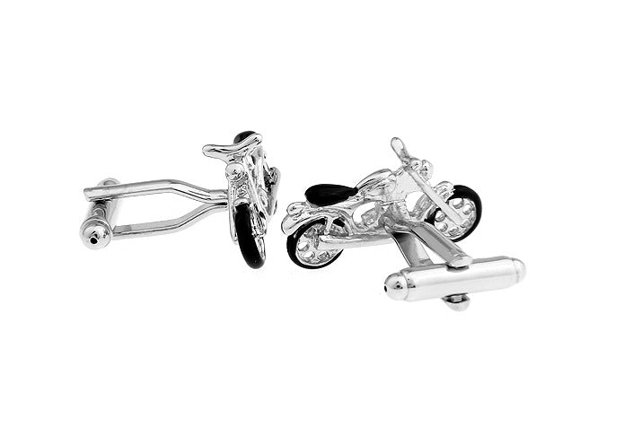 French Cufflinks Motorcycle Black Paint