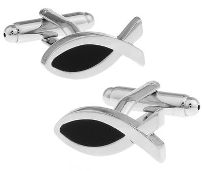 Cartoon Pictograms Little Black Fish Cufflinks Cufflinks