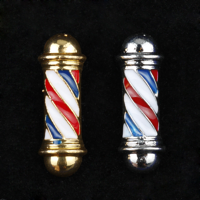 Turn Light Brooch Barber Shop Logo Badge Pin