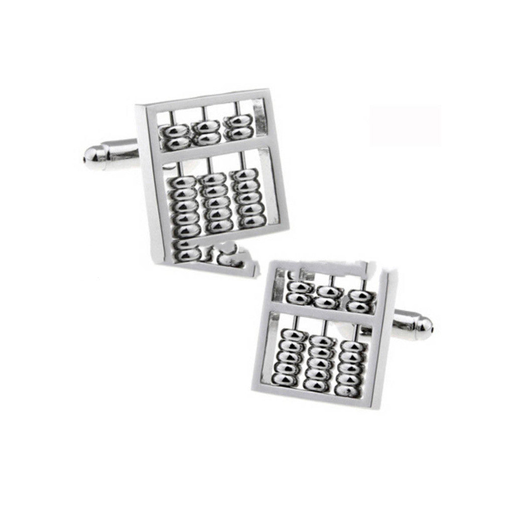 Miniature Abacus Cufflinks Movable Beads 3D Abacus Cufflinks