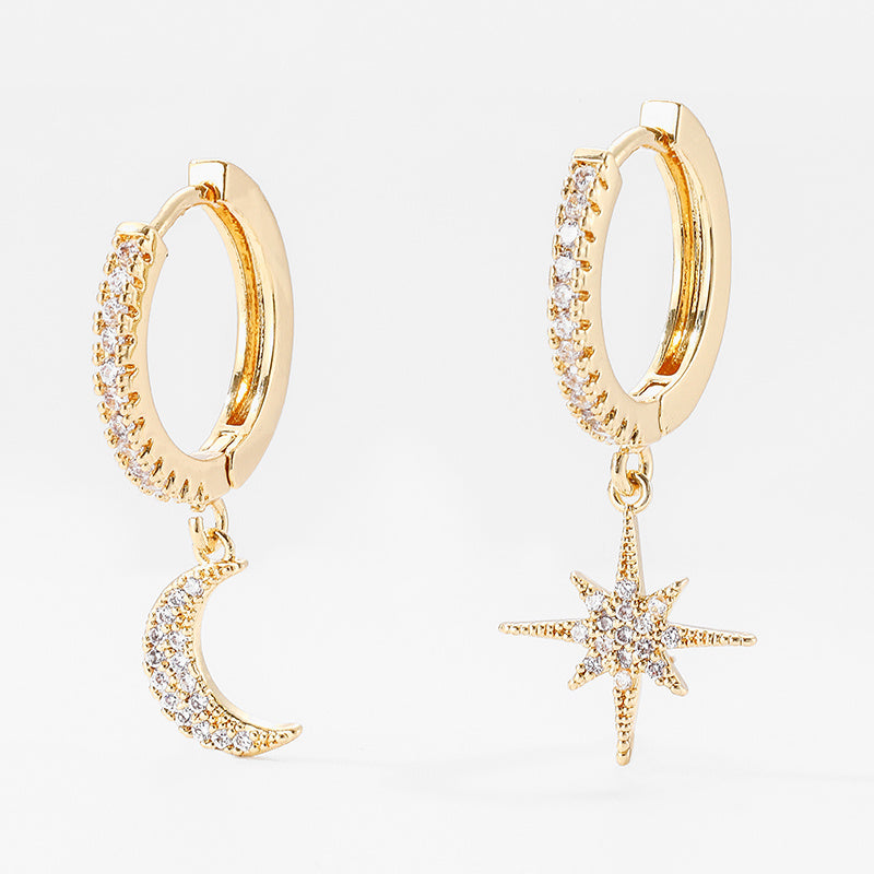 Celestial Charm Gold-Plated Hoop Earrings