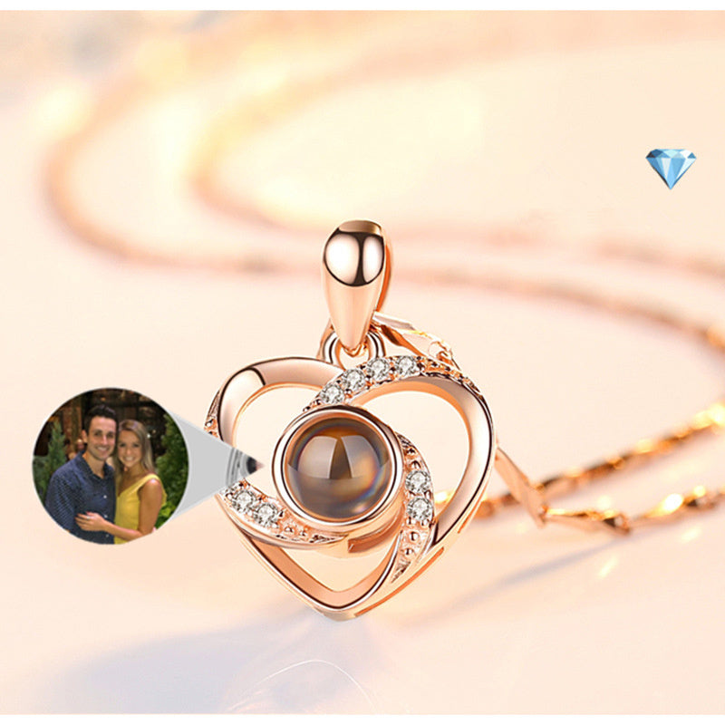 Romantic Photo Projection Heart Necklace