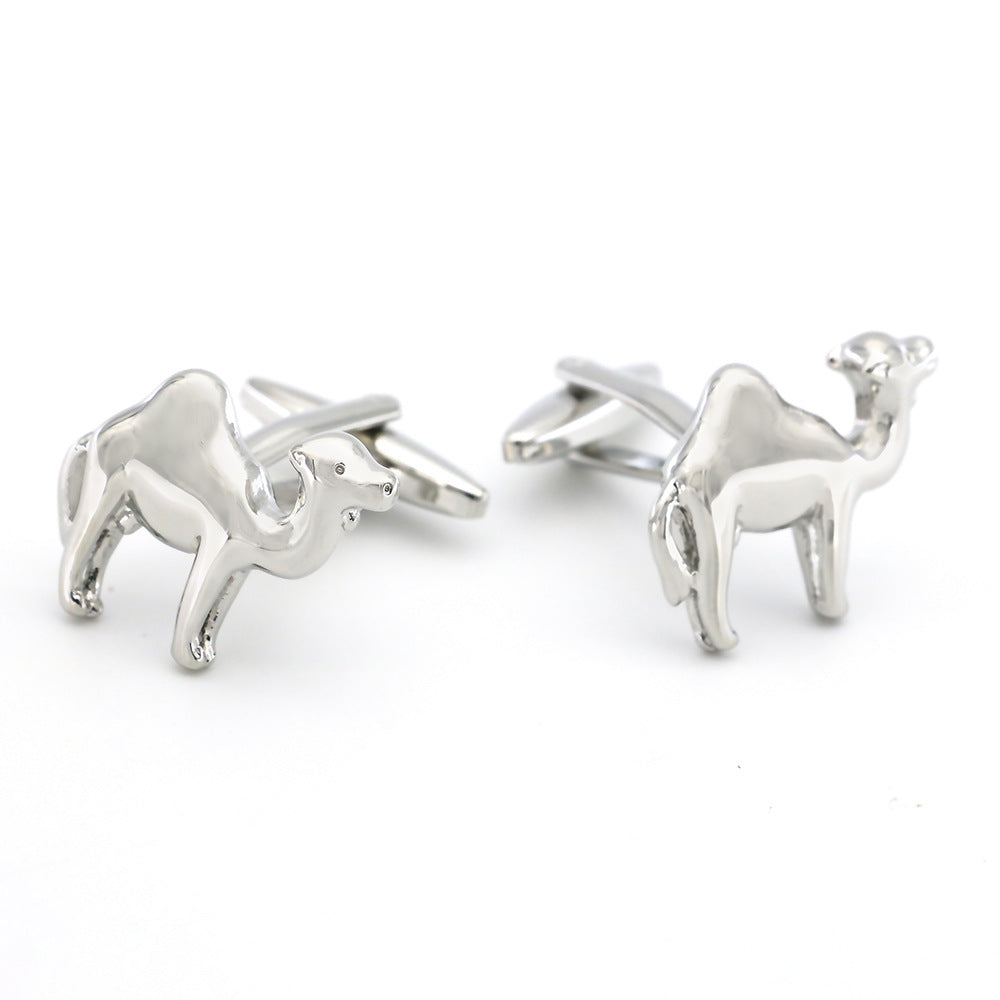 Men's And women's French Silver Camel Cufflinks