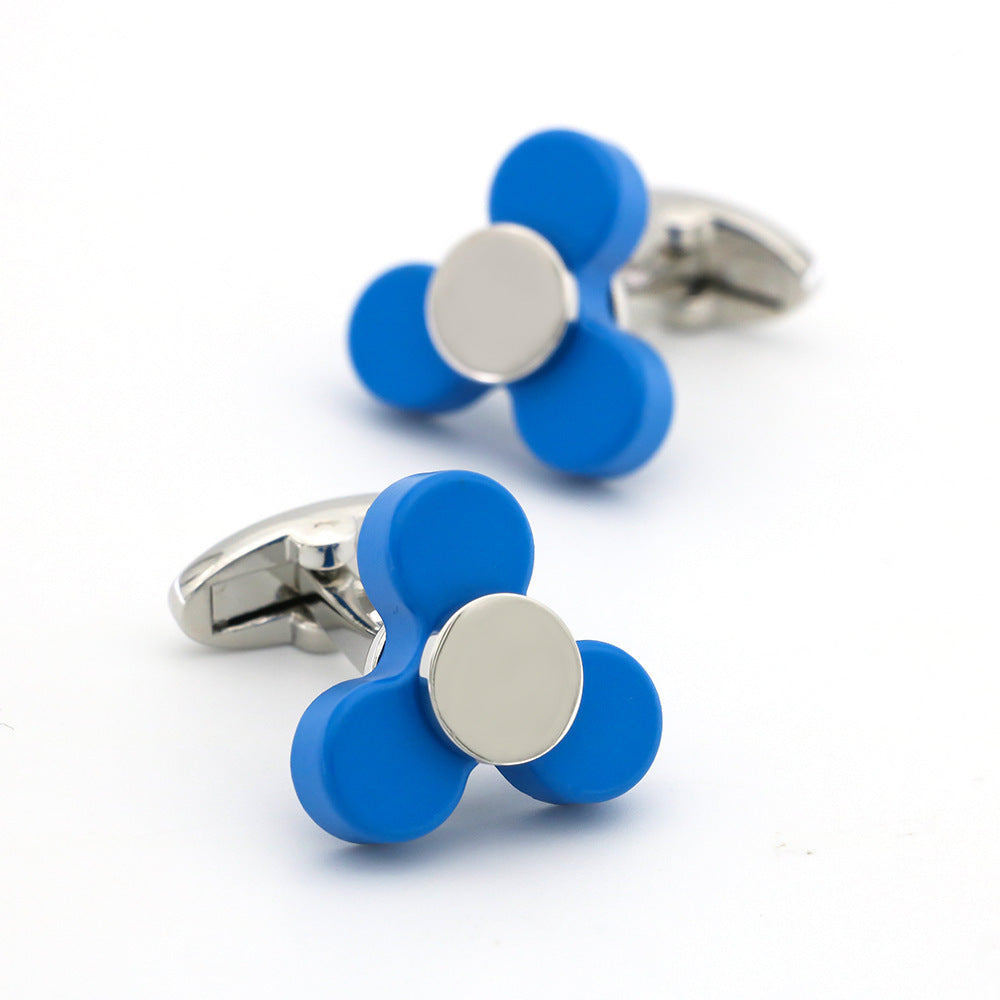 Creative Clover Petals Fingertip Spinning Cufflinks