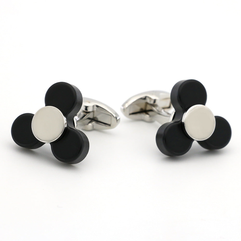 Creative Clover Petals Fingertip Spinning Cufflinks