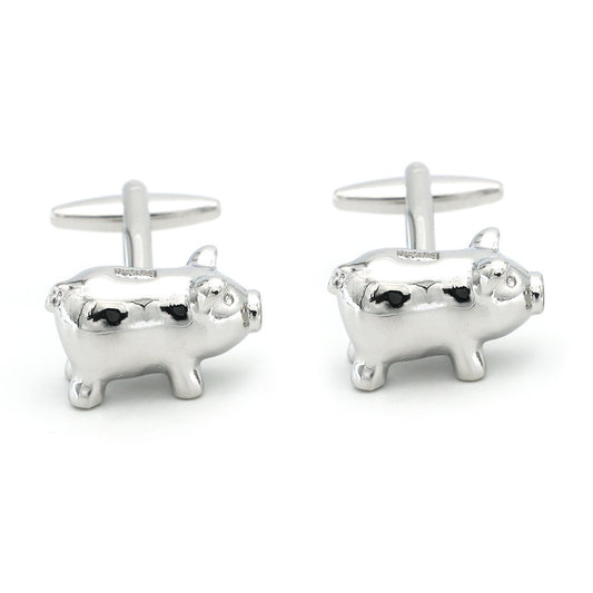 Men's French Sleeve Stud Funny Personality Piggy Bank Cuff Link