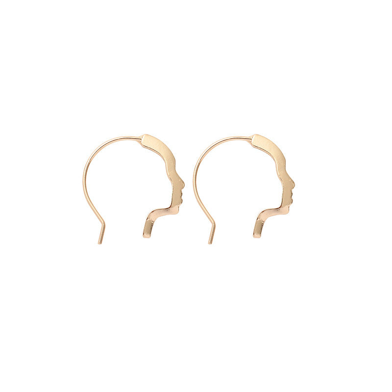 Simple Face Contour Niche Design Earrings