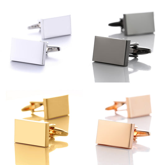 Plain Metal Rectangular Cufflinks High Quality Cufflinks