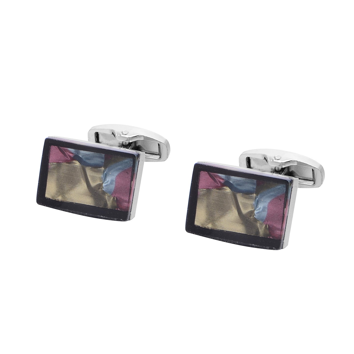 Factory Custom New Square Color Sand Cufflinks