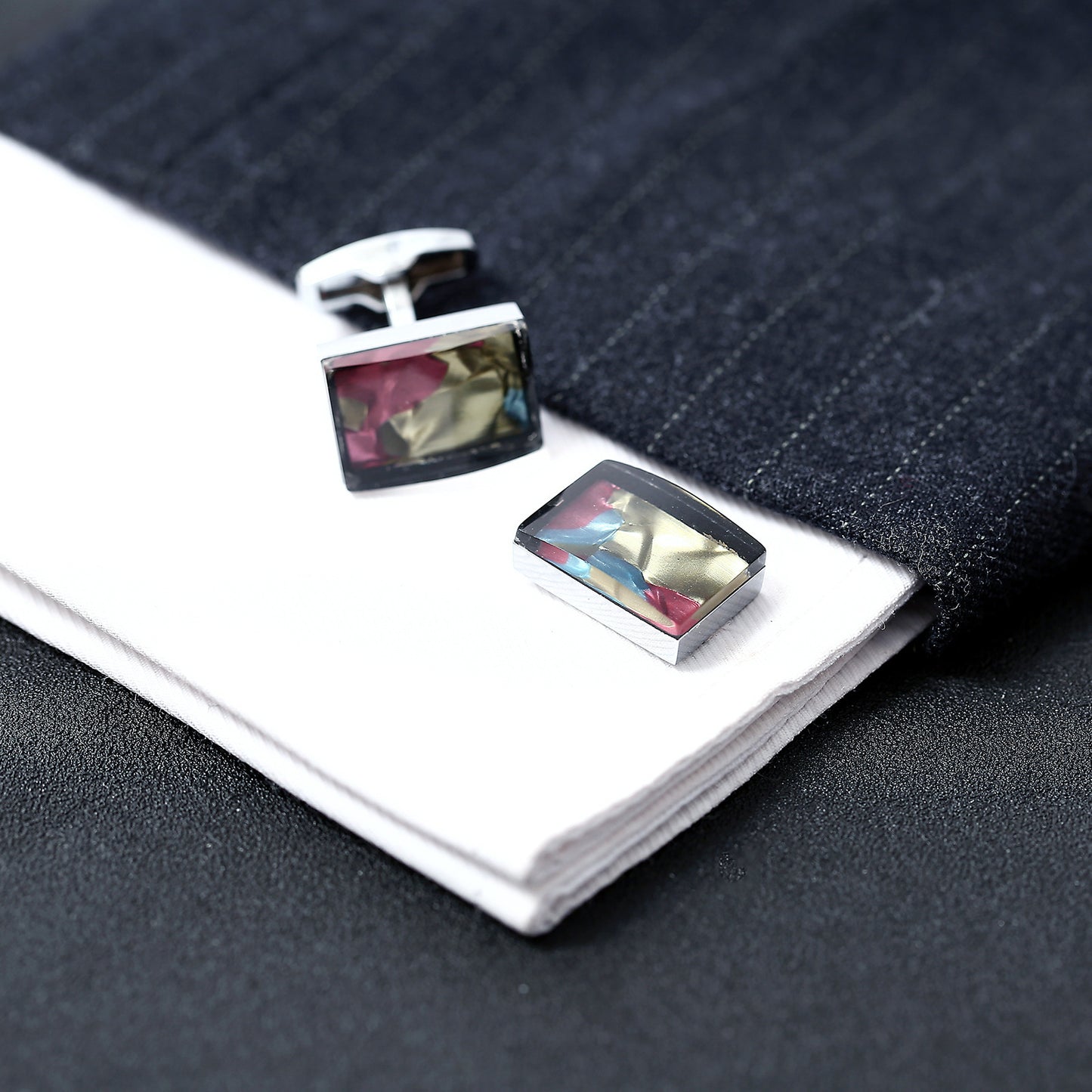 Factory Custom New Square Color Sand Cufflinks