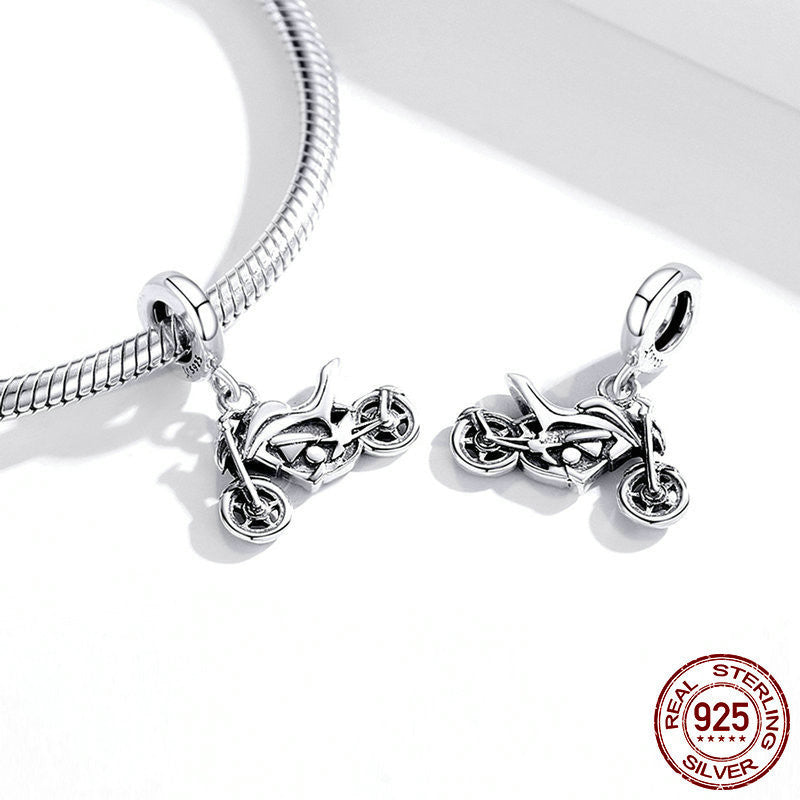 Motorcycle S925 Sterling Silver Pendant Diy Accessories