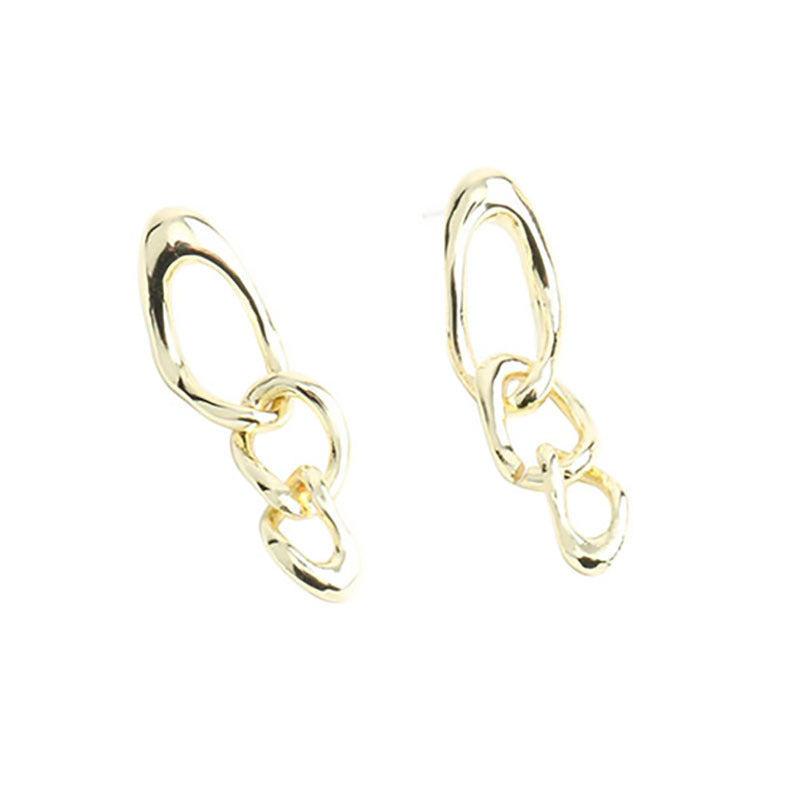 European And American Fashionable Cold Wind Metal Glossy Earrings