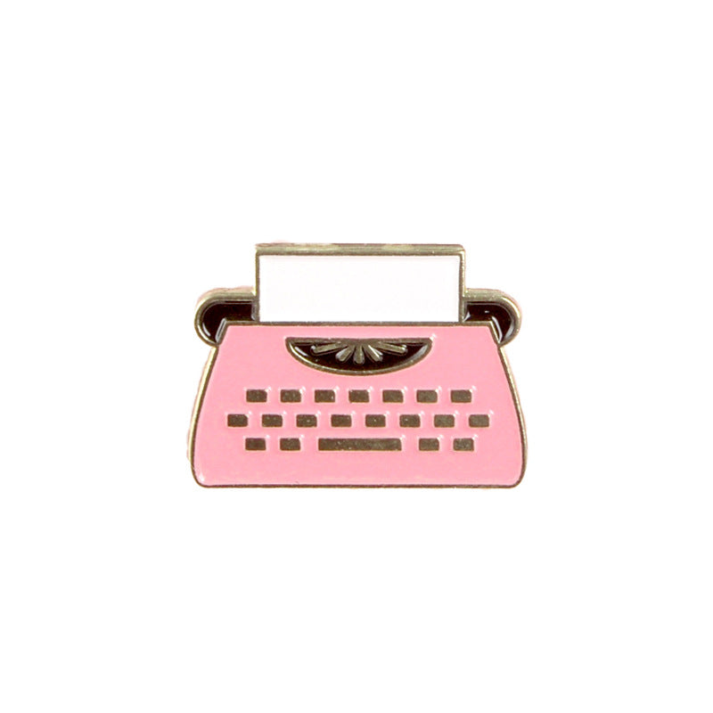 Foreign Trade Cross-Border New Product Brooch Cartoon Enamel Typewriter Retro Punk Fax Machine Brooch Halloween Gift