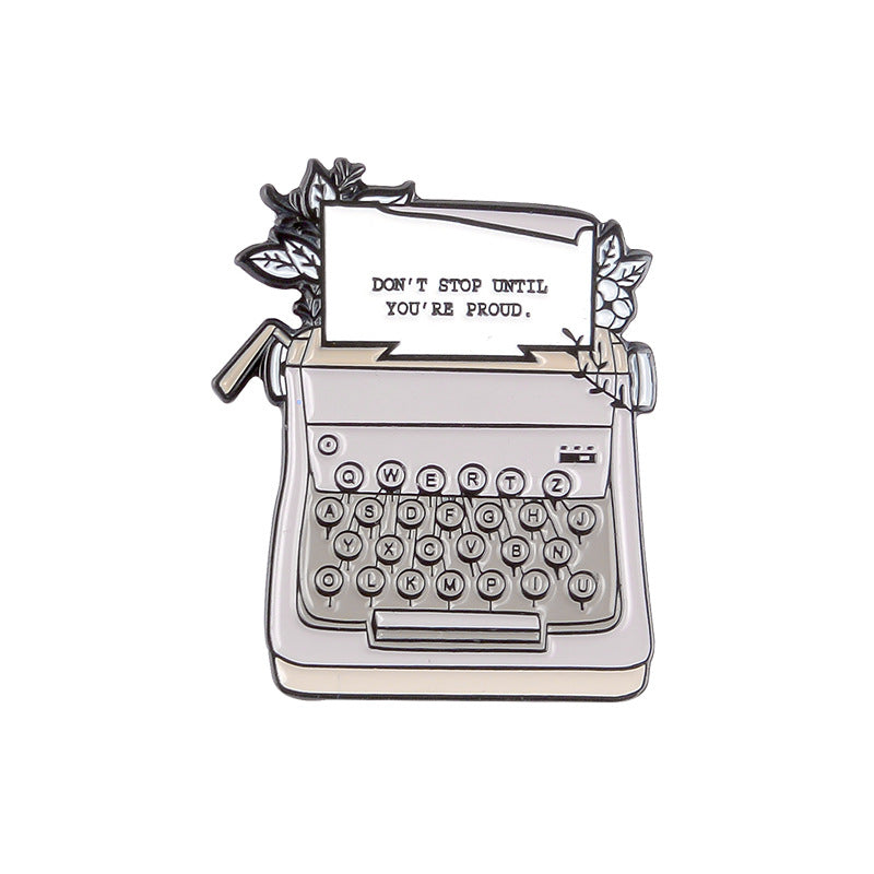 Foreign Trade Cross-Border New Product Brooch Cartoon Enamel Typewriter Retro Punk Fax Machine Brooch Halloween Gift