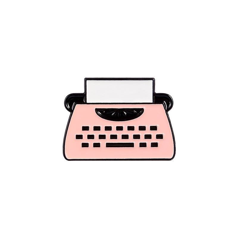 Foreign Trade Cross-Border New Product Brooch Cartoon Enamel Typewriter Retro Punk Fax Machine Brooch Halloween Gift