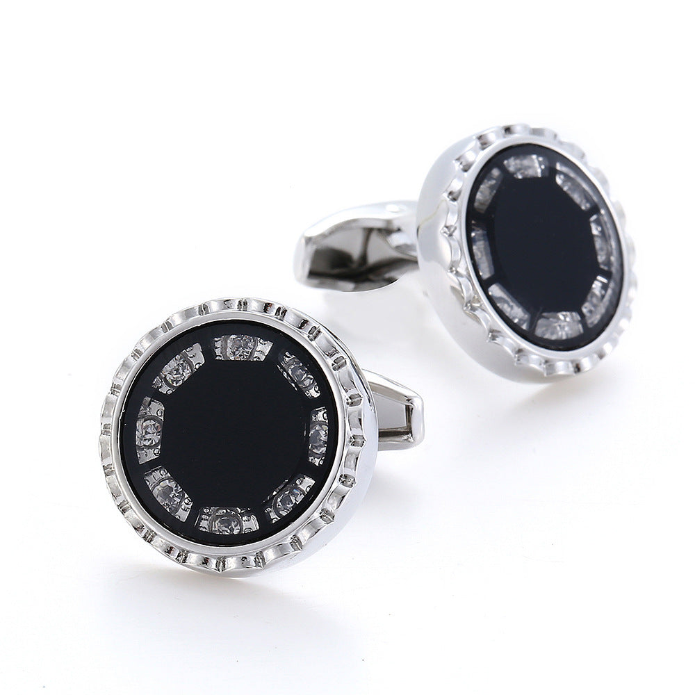 Round Inset French Formal Shirt Cufflinks