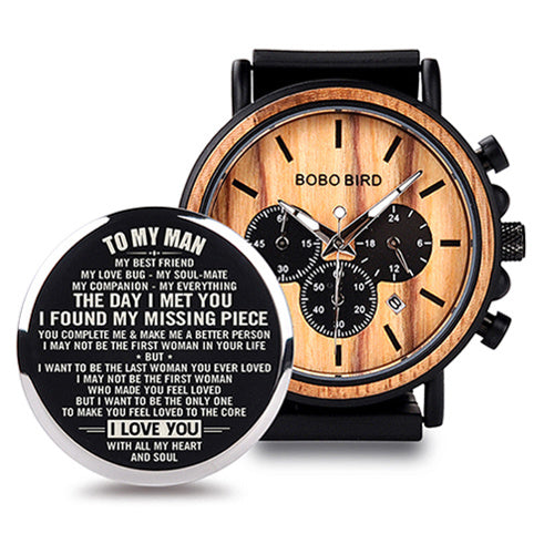 BOBO BIRD Wooden Men Watches Relogio Masculino Top Brand Luxury Stylish Chronograph Military Watch A Great Gift for Male OEM