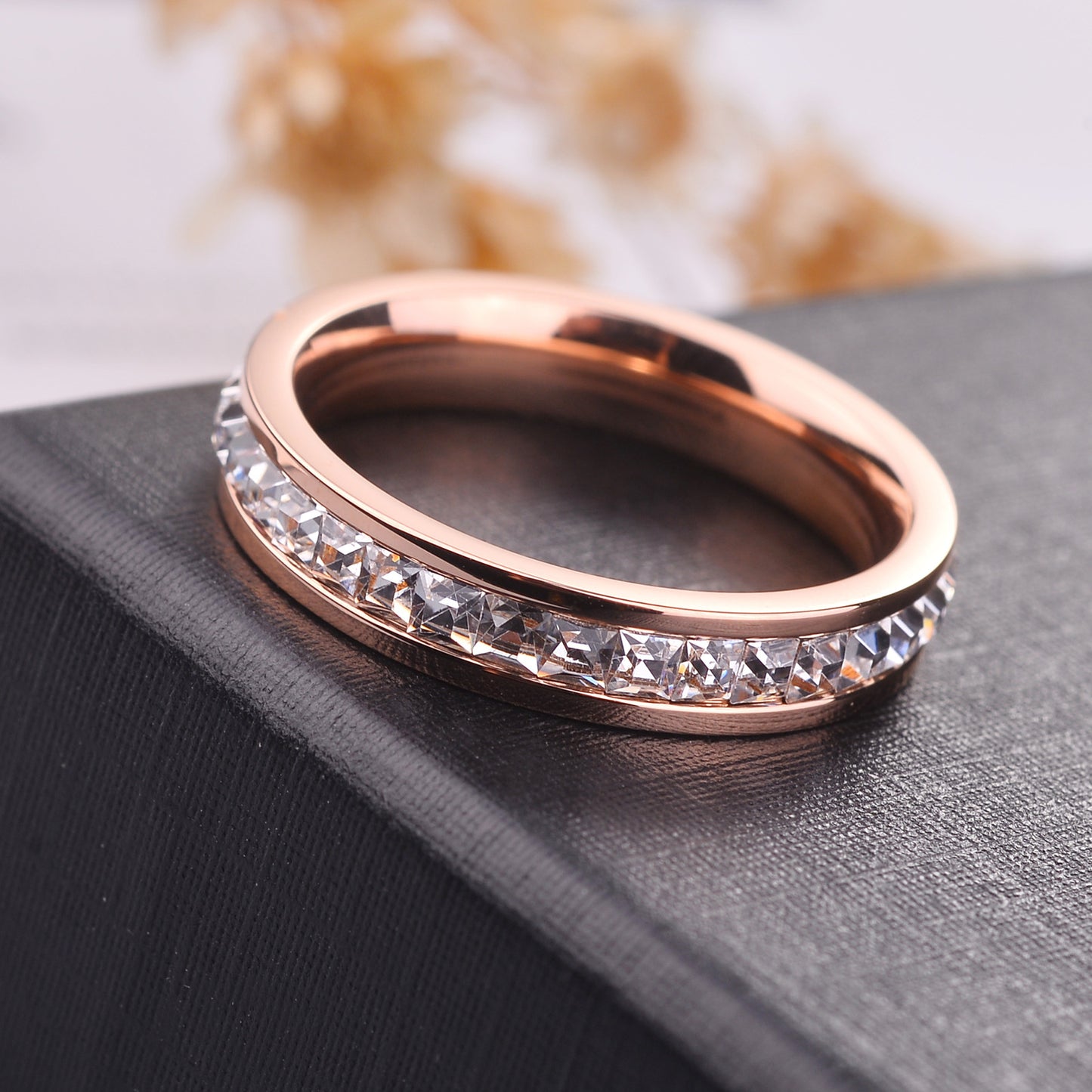 Titanium steel ring female Japanese and Korean version personality plated 18 rose gold ring does not fade fashion jewelry wholesale