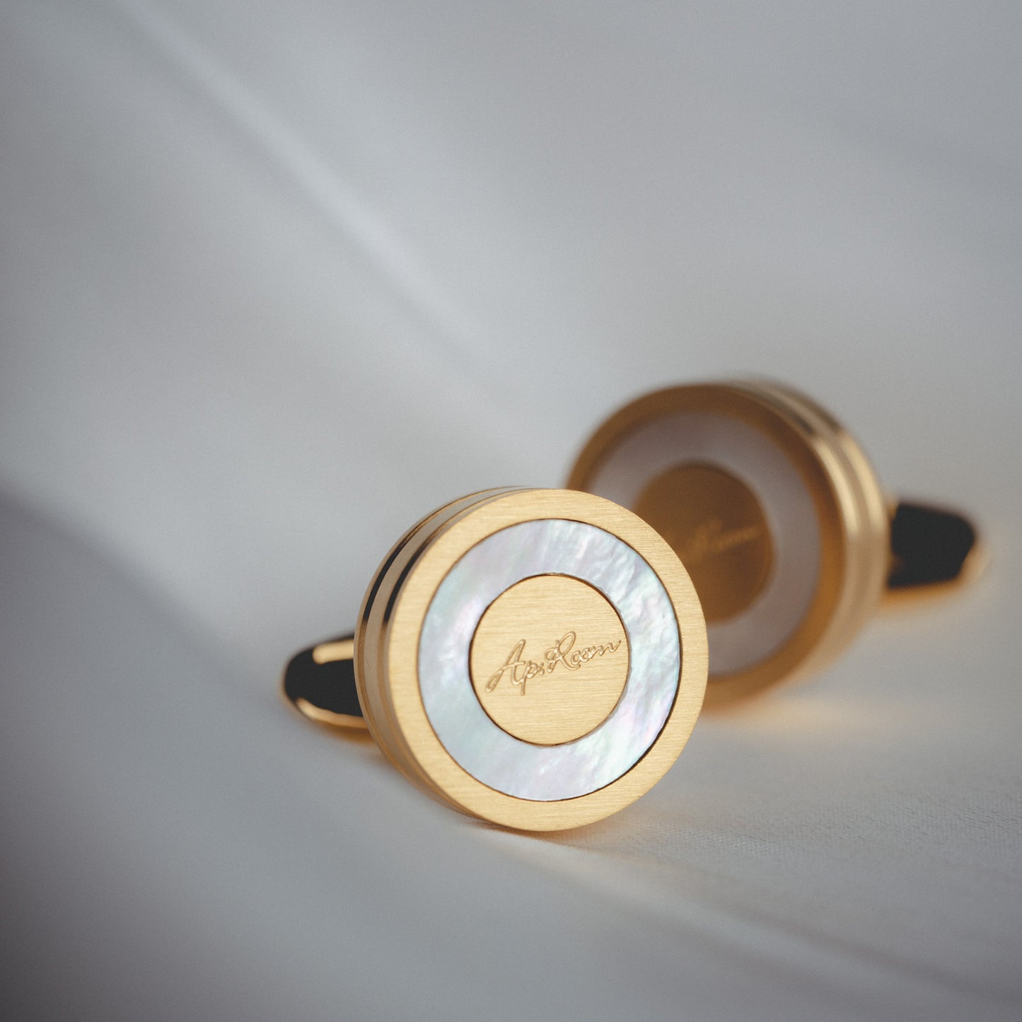 French Gold and Silver Shell Cufflinks for Men
