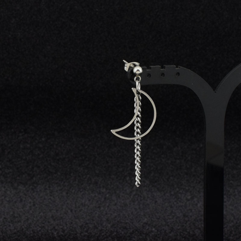 Moon Chain Earrings Earrings Men Without Pierced Spring Clips