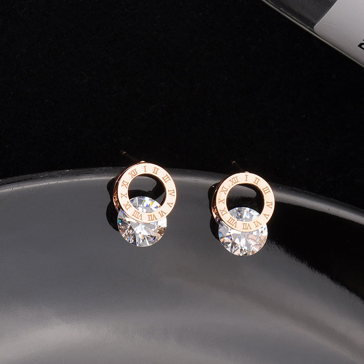 Simple and Compact Titanium Steel Earrings