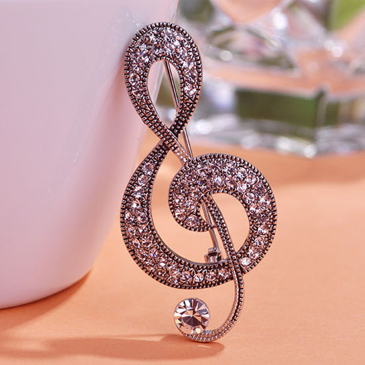 Vintage European And American Musical Note Brooch