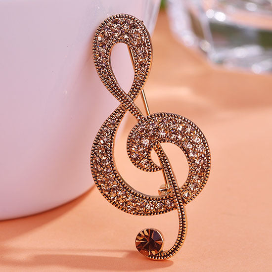 Vintage European And American Musical Note Brooch