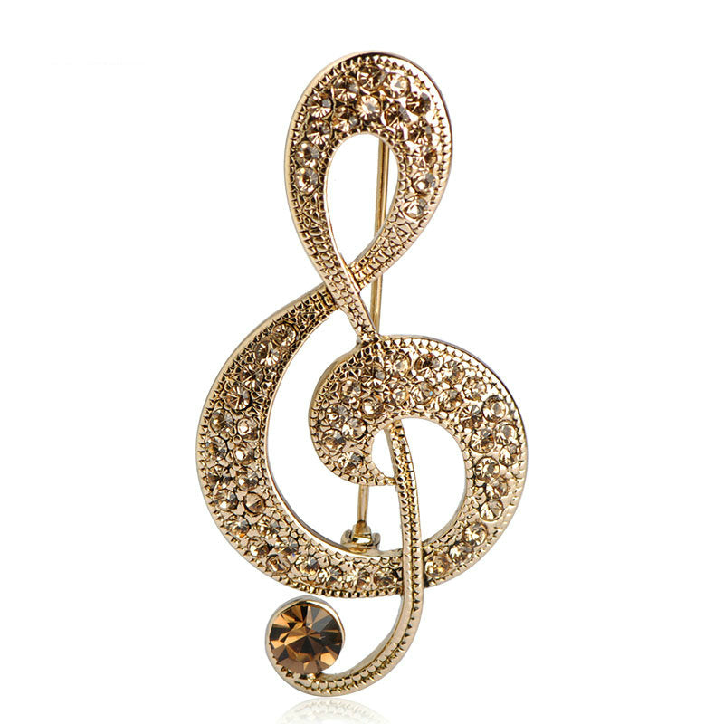 Vintage European And American Musical Note Brooch