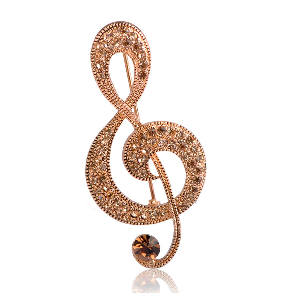 Vintage European And American Musical Note Brooch