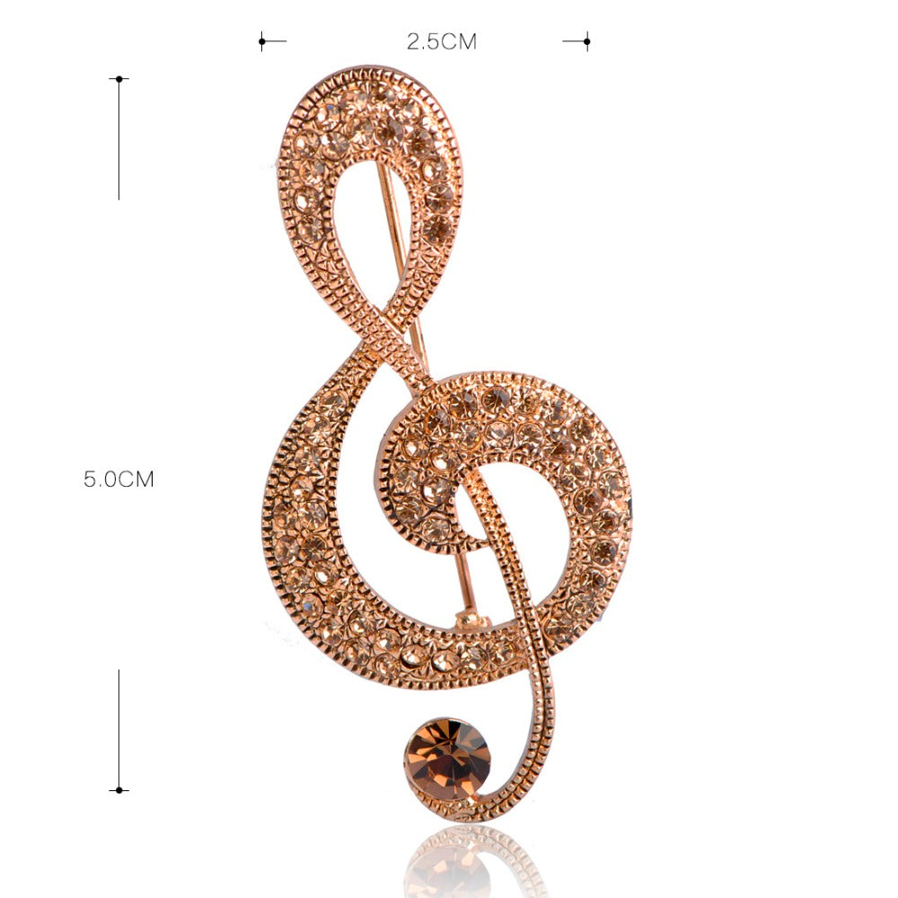 Vintage European And American Musical Note Brooch