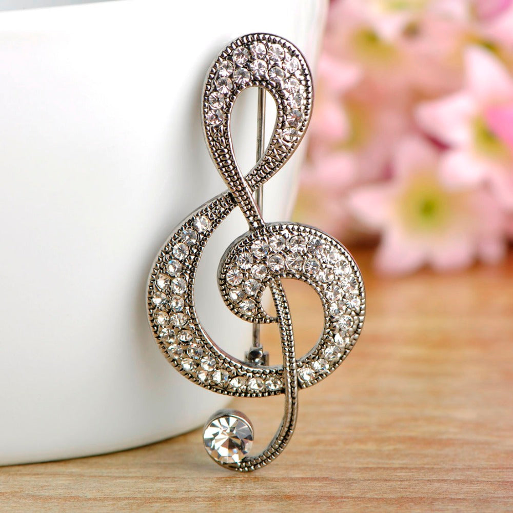 Vintage European And American Musical Note Brooch