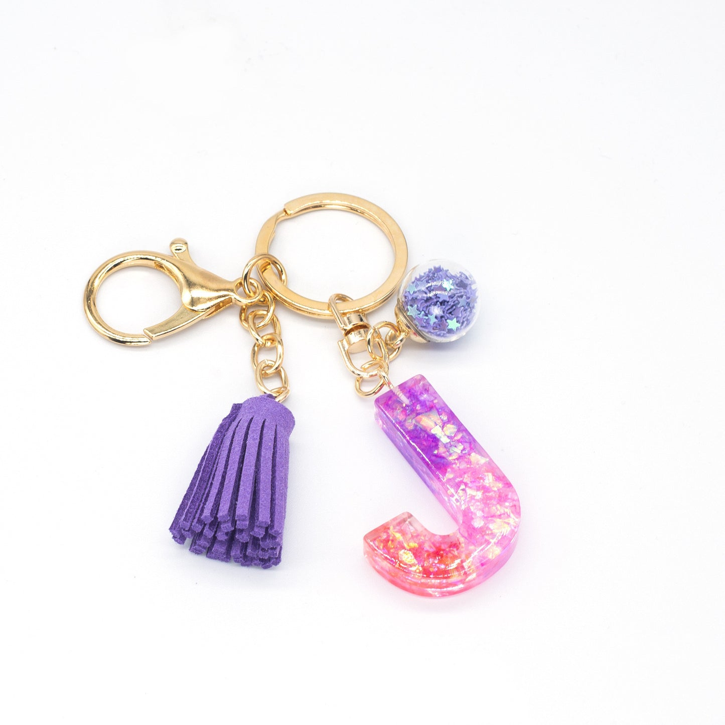 Resin Purple Epoxy English Keychain