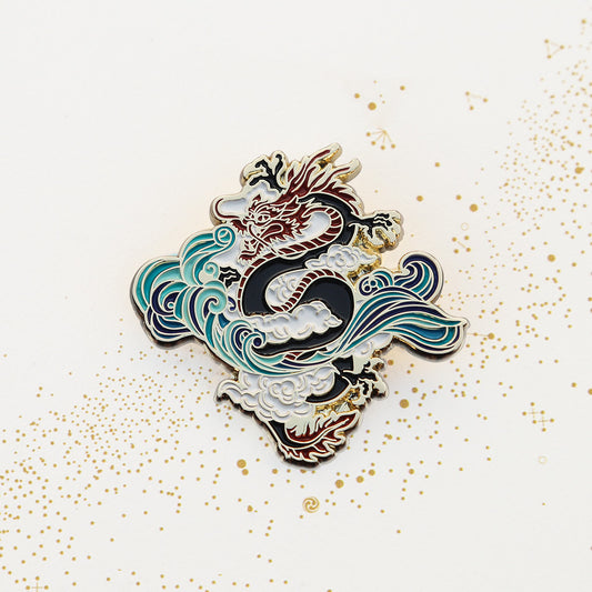 Chinese Dragon Ride The Wind And Waves Original National Wind Commemorative Brooch Creative Metal Badge Gift