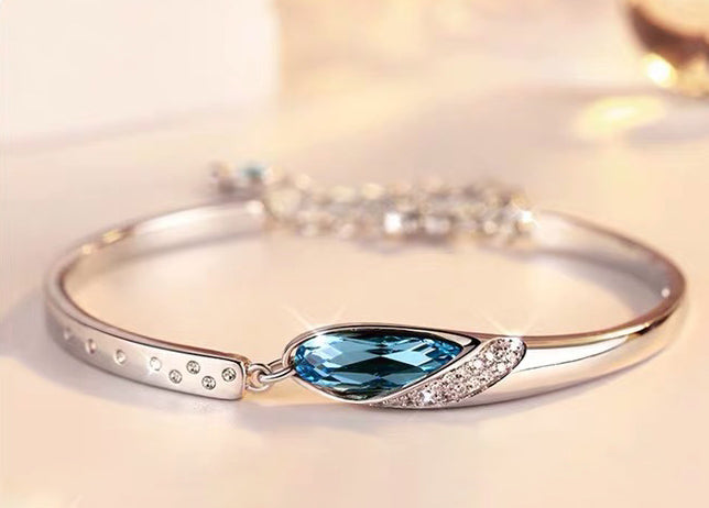 new woman fashion jewelry high quality blue crystal zircon retro simple