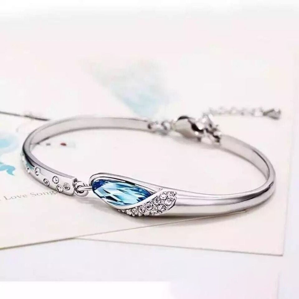 new woman fashion jewelry high quality blue crystal zircon retro simple