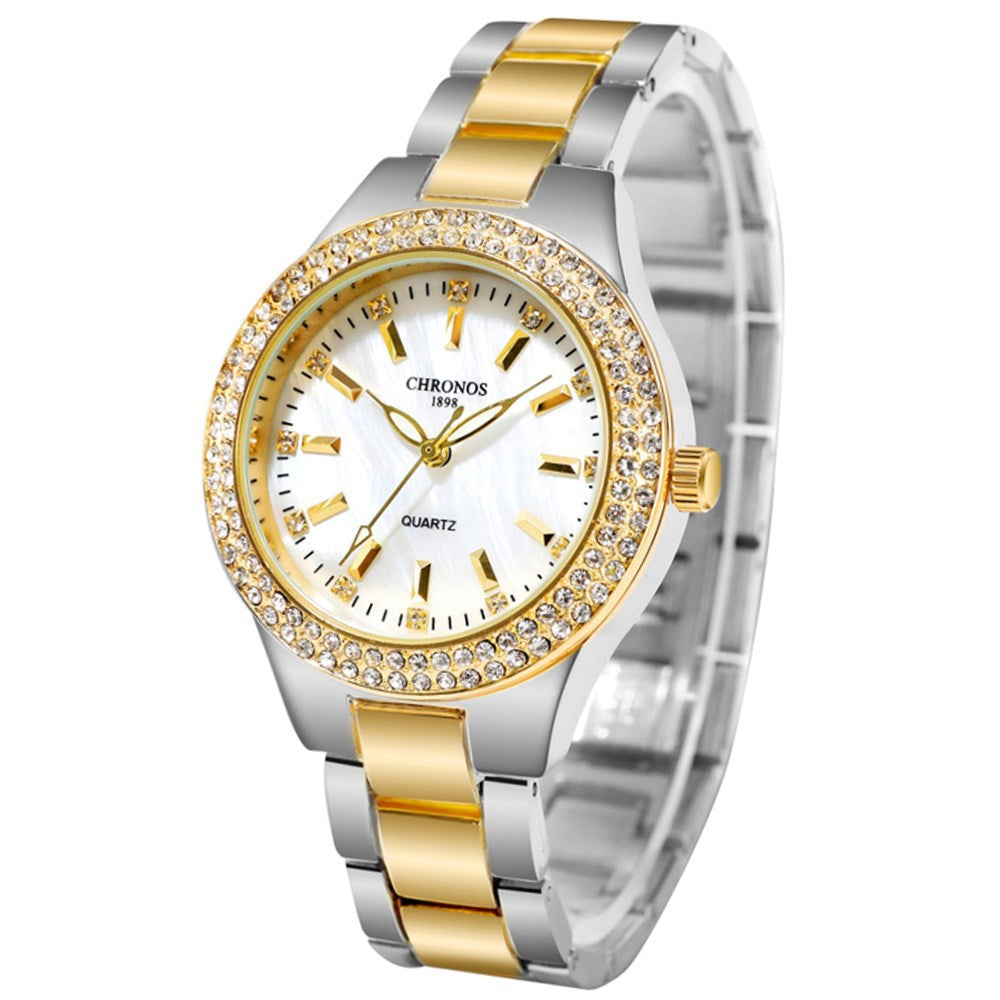 Diamond-studded Non-mechanical Quartz Women's Watch