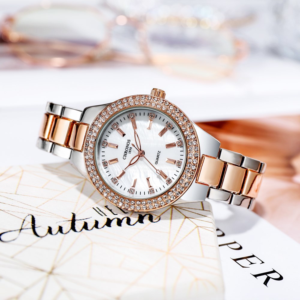 Diamond-studded Non-mechanical Quartz Women's Watch