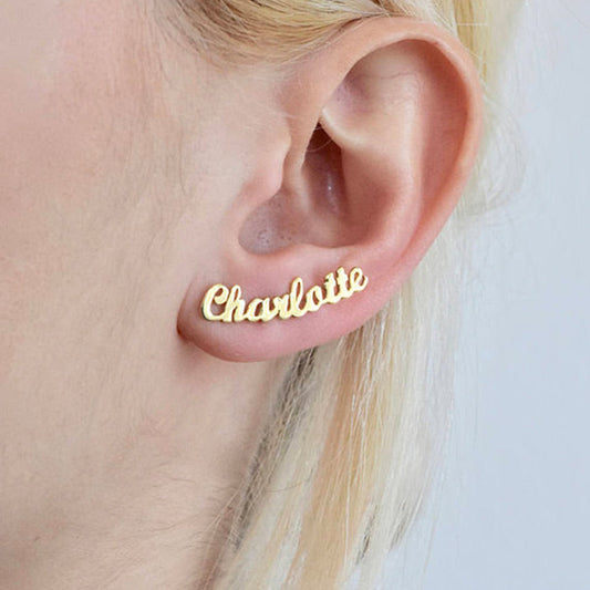 Custom Name Plate Earrings