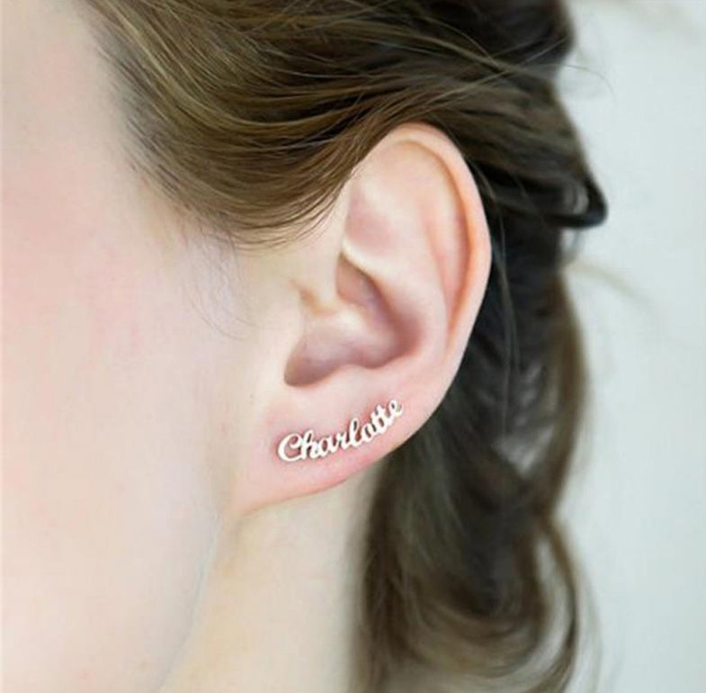 Custom Name Plate Earrings
