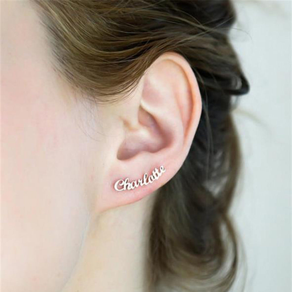 Custom Name Plate Earrings