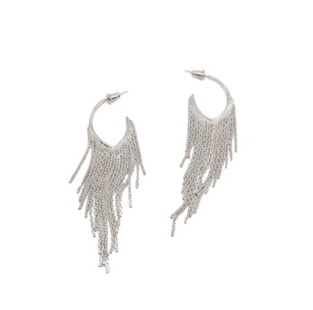 French Super Fairy Tassel Earrings Silver Pin