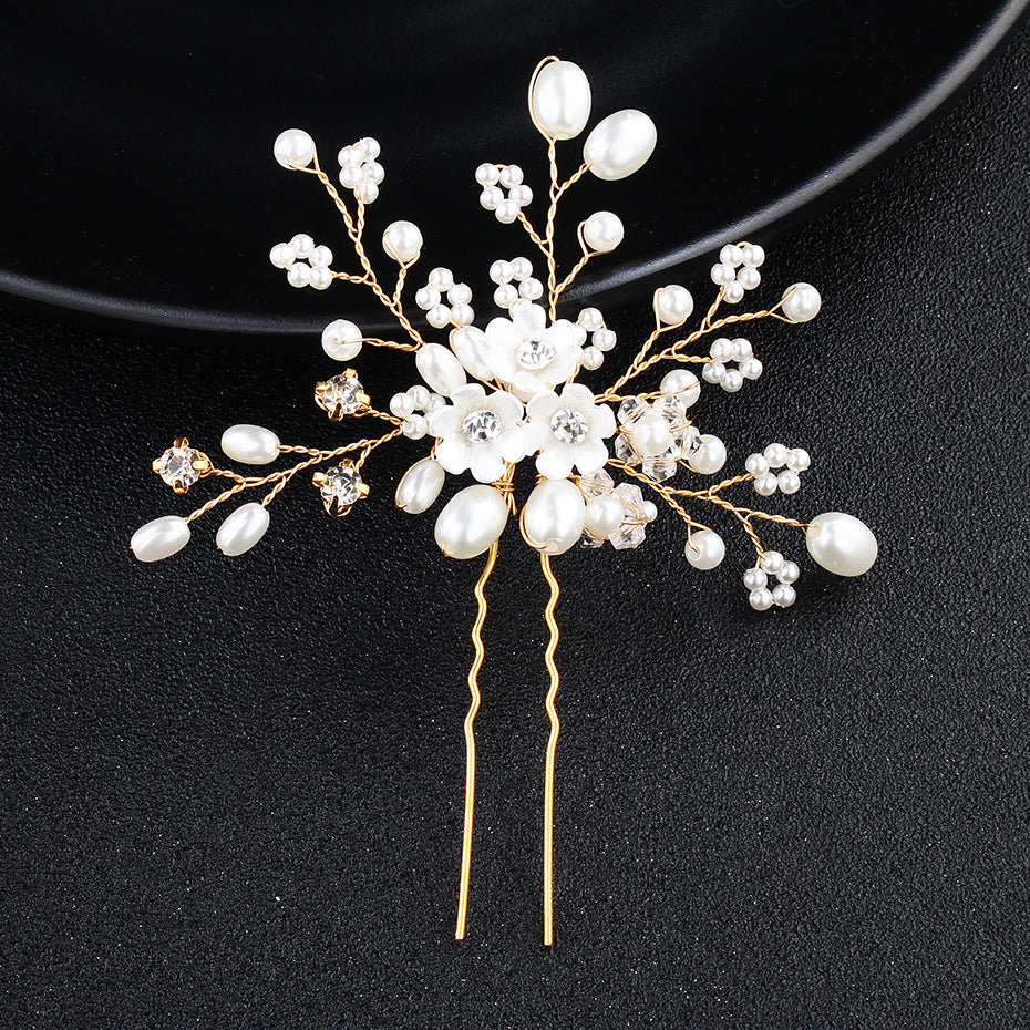 Wedding Jewelry Simple New Bride Headdress Pearl Rhinestone Hairpin Pin Wedding Jewelry Accessories