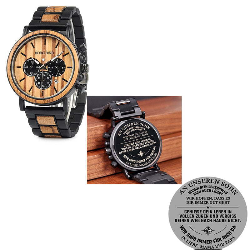 BOBO BIRD Wooden Men Watches Relogio Masculino Top Brand Luxury Stylish Chronograph Military Watch A Great Gift for Male OEM