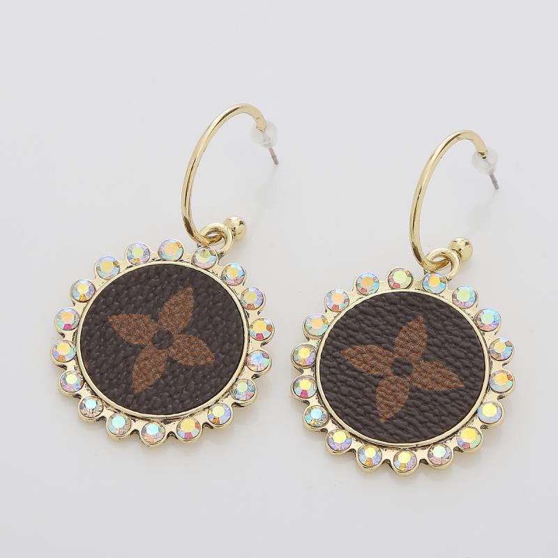 Drop-Shaped Double-Sided Pu Leather Earrings Leopard Leather Earrings